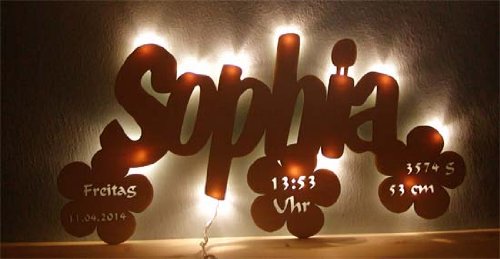 Babyname Lampe Taufgeschenk