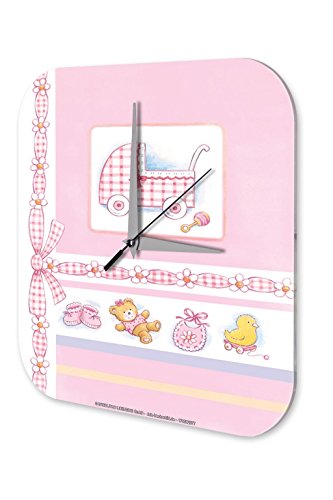 Wanduhr Kinderwagen 25x25 cm