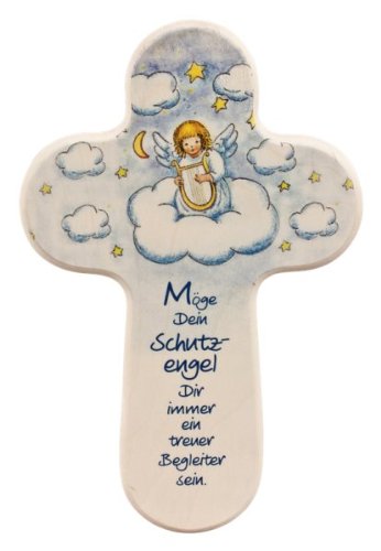 Kinder-Kreuz Kinderzimmer Schutzengel mit Harfe