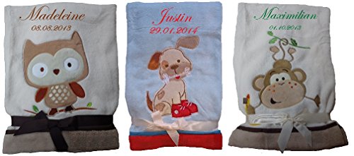 Babydecke mit Namen bestickt