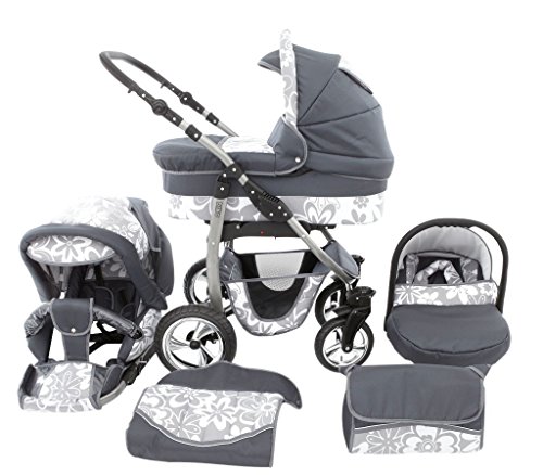 Kombi Kinderwagen Chilly Kids Dino Set grau