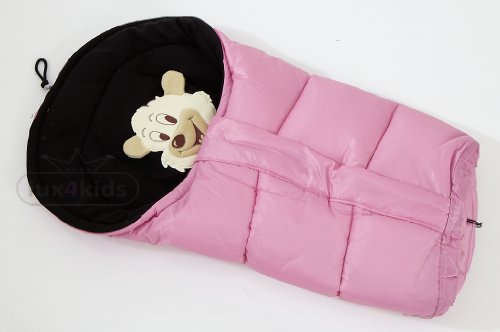 Lux4Kids Winterfußsack mit Bärenmotiv rosa